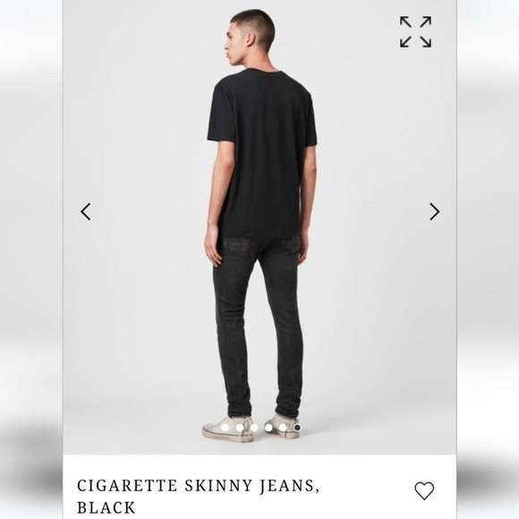 All Saints Other - AllSaints Slim Black Cigarette Skinny Jeans - Men